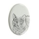 Korat- Plaque céramique tumulaire, ovale, image du chat.