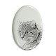 Highland Lynx- Plaqueta cerámica ovalada para la lápida sepulcral .