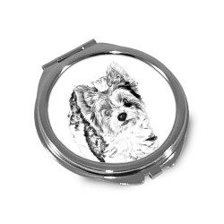 Biewer Terrier - Taschenspiegel mit einem Bild eines Hundes.