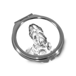 Laekenois - Pocket mirror with the image of a dog.