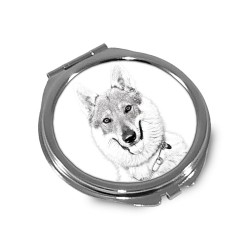 Czechoslovakian Wolfdog- Pocket mirror with the image of a dog.