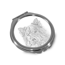 Eurasier - Pocket mirror with the image of a dog.