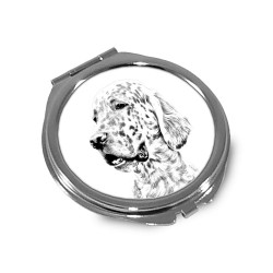 English Setter - Pocket mirror with the image of a dog.