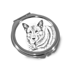 Norwegian Elkhound - Pocket mirror with the image of a dog.
