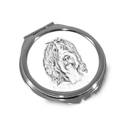 Schapendoes- Miroir de poche avec l'image d'un chien.