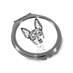 Toy terrier americano - Espejo de bolsillo con una imagen de perro.