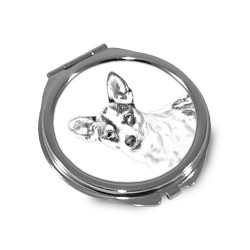 Rat Terrier - Pocket mirror with the image of a dog.