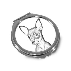Petit chien russe - Miroir de poche avec l'image d'un chien.