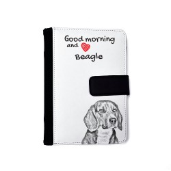 Beagle - Blocco note con agenda in ecopelle con l'immagine del cane.