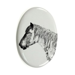 Koń belgijski- płytka ceramiczna, nagrobkowa
