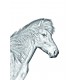 Plaque céramique tumulaire, ovale, image du cheval