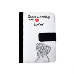 Boxer - Carnet calendrier en éco-cuir avec l'image d'un petit chien.