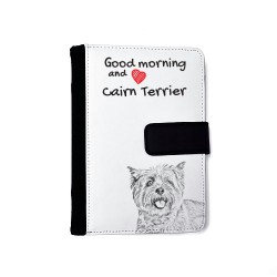 Cairn terier- Notizbuch aus Öko-Leder mit Kalender und dem Abbild von einem Hund.