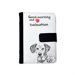 Dalmatiner - Notizbuch aus Öko-Leder mit Kalender und dem Abbild von einem Hund.