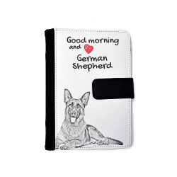 German Shepherd - Notebook with the calendar of eco-leather with an image of a dog.