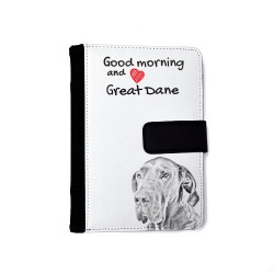 Great Dane- Notebook with the calendar of eco-leather with an image of a dog.