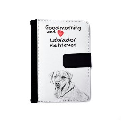 Labrador retriever - Notizbuch aus Öko-Leder mit Kalender und dem Abbild von einem Hund.