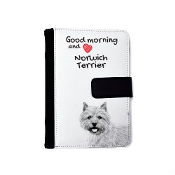 Norwich Terrier - Blocco note con agenda in ecopelle con l'immagine del cane.