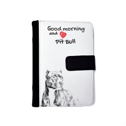 American Pit Bull Terrier  - Notebook with the calendar of eco-leather with an image of a dog.