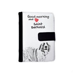 Chien du Saint-Bernard - Carnet calendrier en éco-cuir avec l'image d'un petit chien.