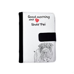 Shar pei - notatnik z ekoskóry z wizerunkiem psa.