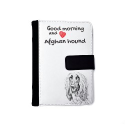 Lévrier afghan - Carnet calendrier en éco-cuir avec l'image d'un petit chien.
