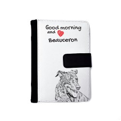 Owczarek francuski Beauceron - notatnik z ekoskóry z wizerunkiem psa.