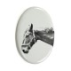 Hanoverien - Plaque céramique tumulaire, ovale, image du cheval