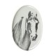 Fell - Lastra di ceramica ovale tombale con immagine del cavallo.