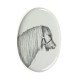 Shetland- Plaque céramique tumulaire, ovale, image du cheval