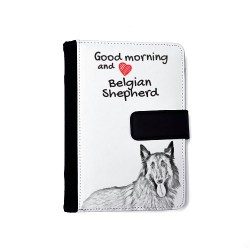 Belgischer Schäferhund, Mechelaar - Notizbuch aus Öko-Leder mit Kalender und dem Abbild von einem Hund.