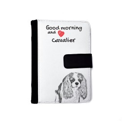Cavalier king charles spaniel - Agenda de cuero sintético con la imagen del perro.