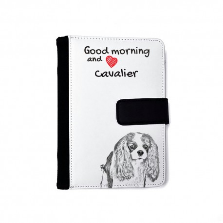 Notizbuch aus Öko-Leder mit Kalender und dem Abbild von einem Hund.