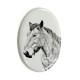 Australian Stock Horse- Plaque céramique tumulaire, ovale, image du cheval