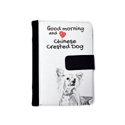 Chinese Crested Dog - Notebook with the calendar of eco-leather with an image of a dog.