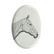 Retired Race Horse- Plaque céramique tumulaire, ovale, image du cheval
