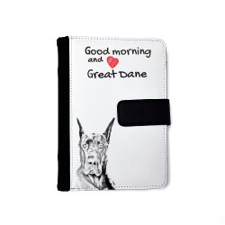 Great Dane - Notebook with the calendar of eco-leather with an image of a dog.