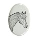 Bai- Plaque céramique tumulaire, ovale, image du cheval