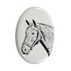 Danois sang chaud- Plaque céramique tumulaire, ovale, image du cheval