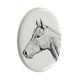 Holsteiner- Plaque céramique tumulaire, ovale, image du cheval