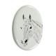 Trotteur Orlov- Plaque céramique tumulaire, ovale, image du cheval