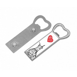 Dobermann- Metal bottle opener with a magnet for the fridge with the image of a dog.