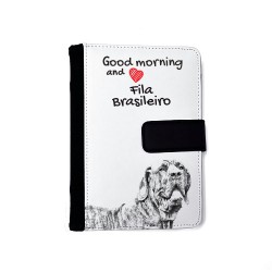 Brazilian Mastiff - Notebook with the calendar of eco-leather with an image of a dog.