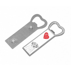 Kooikerhondje- Metal bottle opener with a magnet for the fridge with the image of a dog.