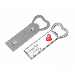 American Hairless Terrier- Metal bottle opener with a magnet for the fridge with the image of a dog.