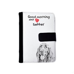 Setter - Notebook with the calendar of eco-leather with an image of a dog.