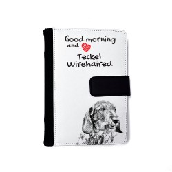 Dackel - Notizbuch aus Öko-Leder mit Kalender und dem Abbild von einem Hund.