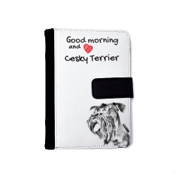 Cesky Terrier- Notebook with the calendar of eco-leather with an image of a dog.