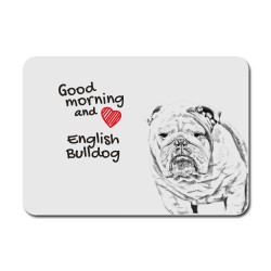 Bulldog, English Bulldog, A mouse pad with the image of a dog.