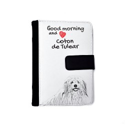Coton de Tuléar - Notebook with the calendar of eco-leather with an image of a dog.